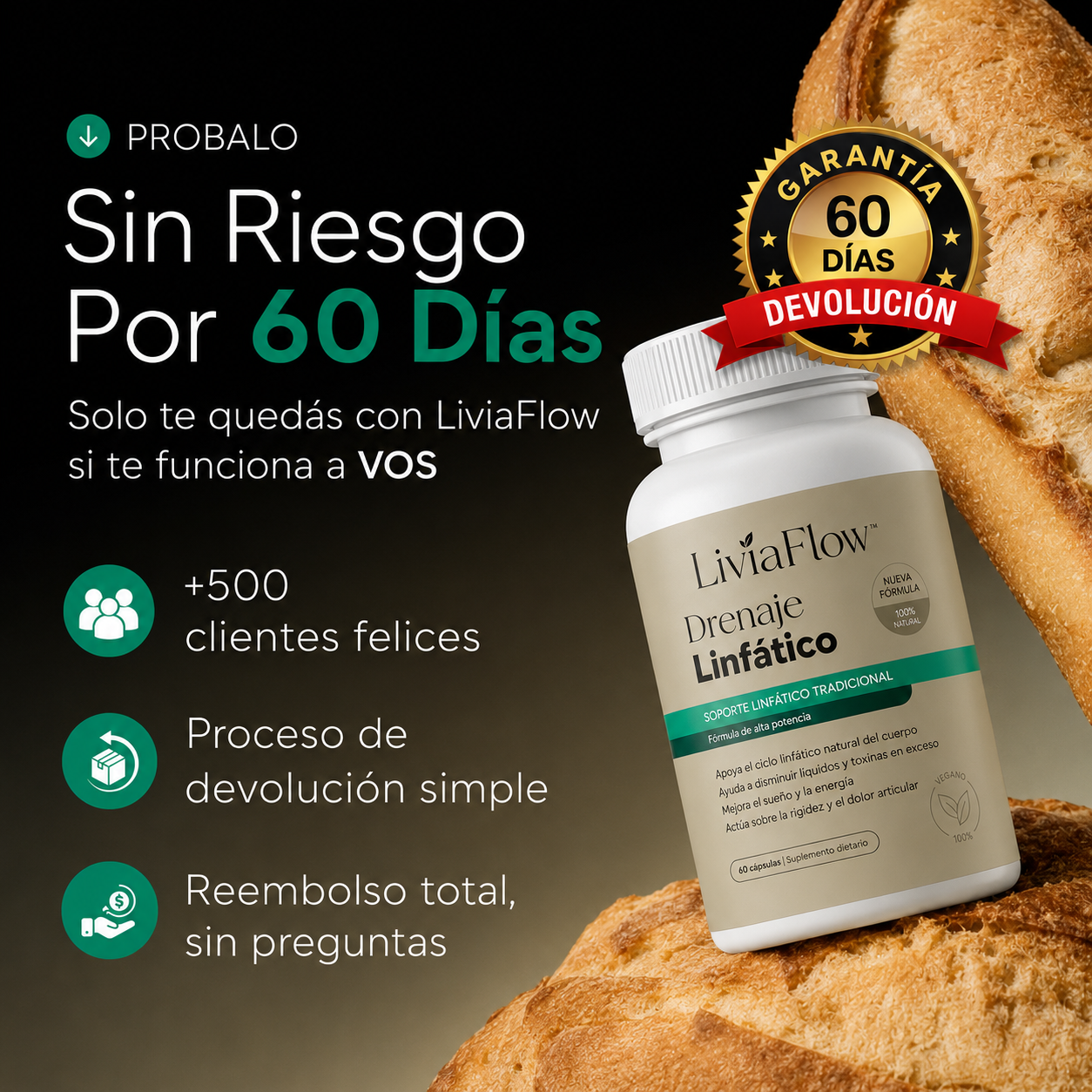 Fórmula de Máxima Concentración — Cápsulas de Drenaje Linfático by LiviaFlow™